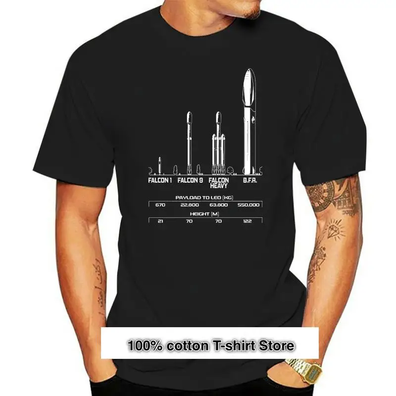 

Camiseta de cohete Spacex Elon Musk para hombre, Camisa de algodón de talla grande, 4Xl, 5Xl, 6Xl, 015826
