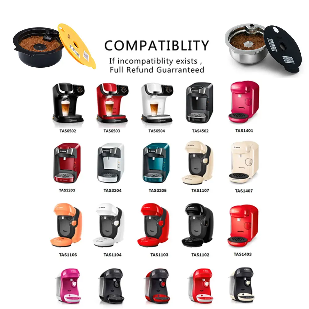 Многоразовая капсула Tassimo с силиконовой крышкой 60/ 180/ 200 /220 мл для кофе из