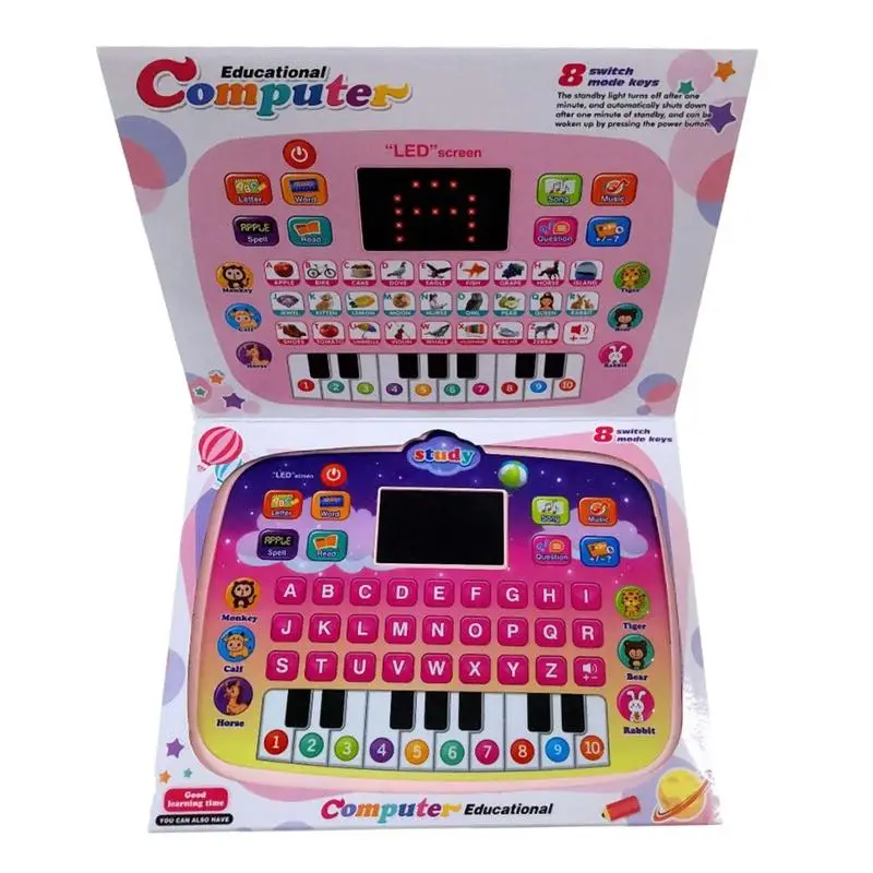 

Kids Learning Machine Laptop Toy With Music Encourages Letter English Learning Machine With LED Display For Preschool Kids