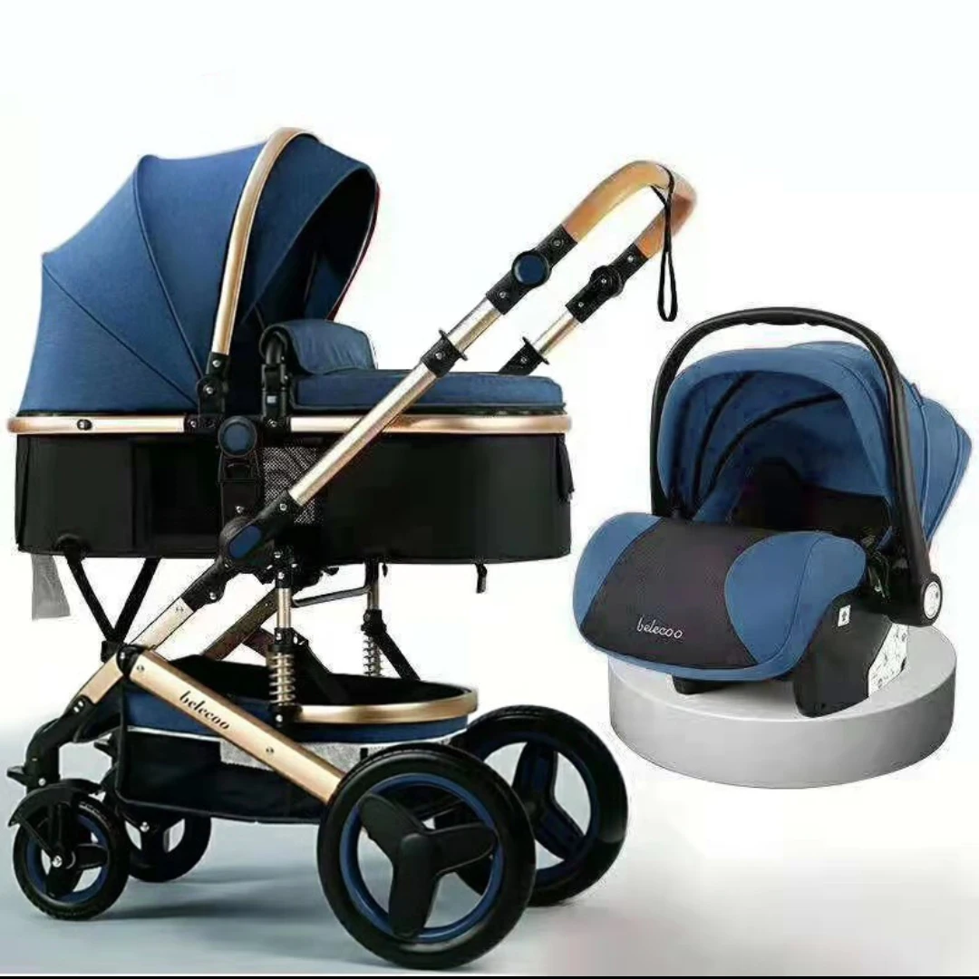 

2022 High Landscape Baby Stroller 3 in 1 With Car Seat and Stroller Luxury Infant Stroller Set Newborn Baby Car Seat Trolley