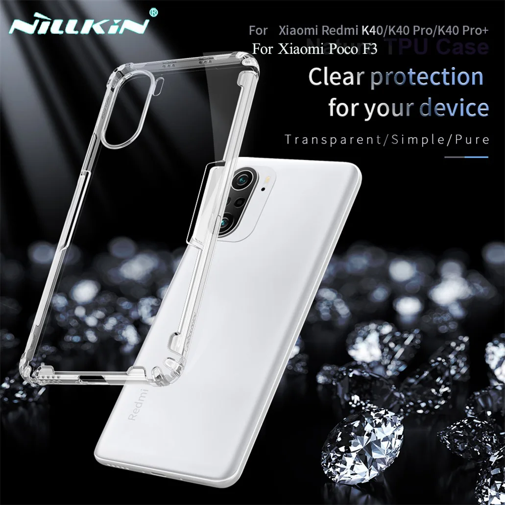 

For Xiaomi Poco F3 Case Poco X3 Pro X3 NFC Cover Nillkin Nature Transparent Case Clear Soft Silicon TPU Back Cover For Poco F3