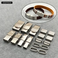 510pcs stainless steel clasp for leather silicone bracelet crimp jaw hook watch band clasp connect lace buckle jewelry making