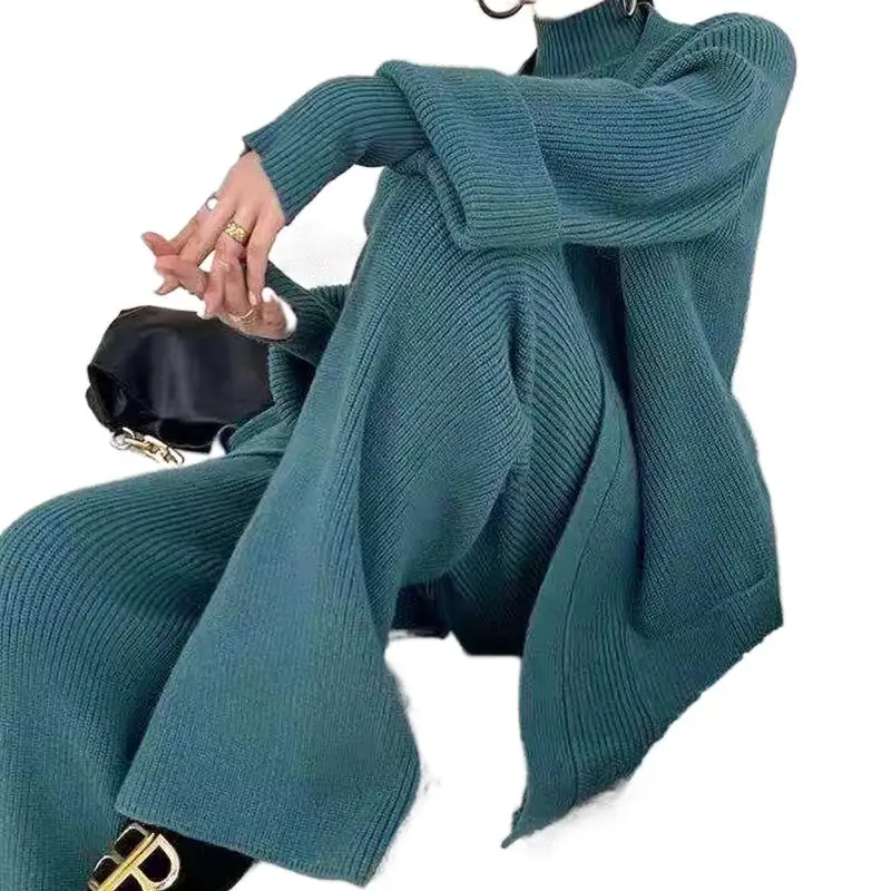 

Female qiu dong yuan temperament thickens knitting wide leg pants 3 sets