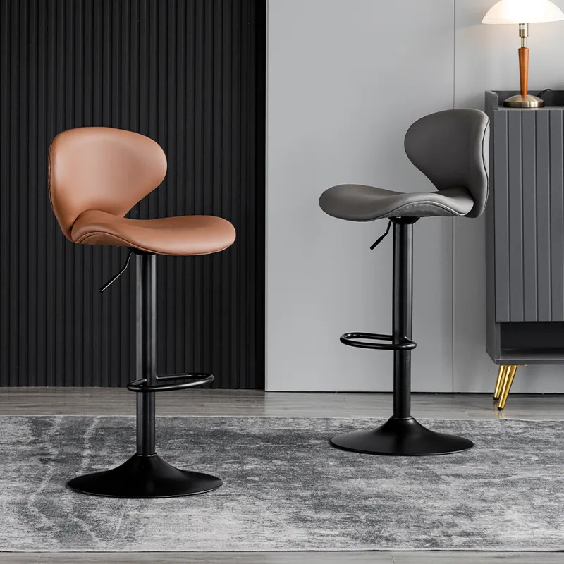 

Modern Simple Bar Chair Home Lift Rotating Back Rest Bar Stools High Iron Art Light Luxury Front Desk Nordic Chair
