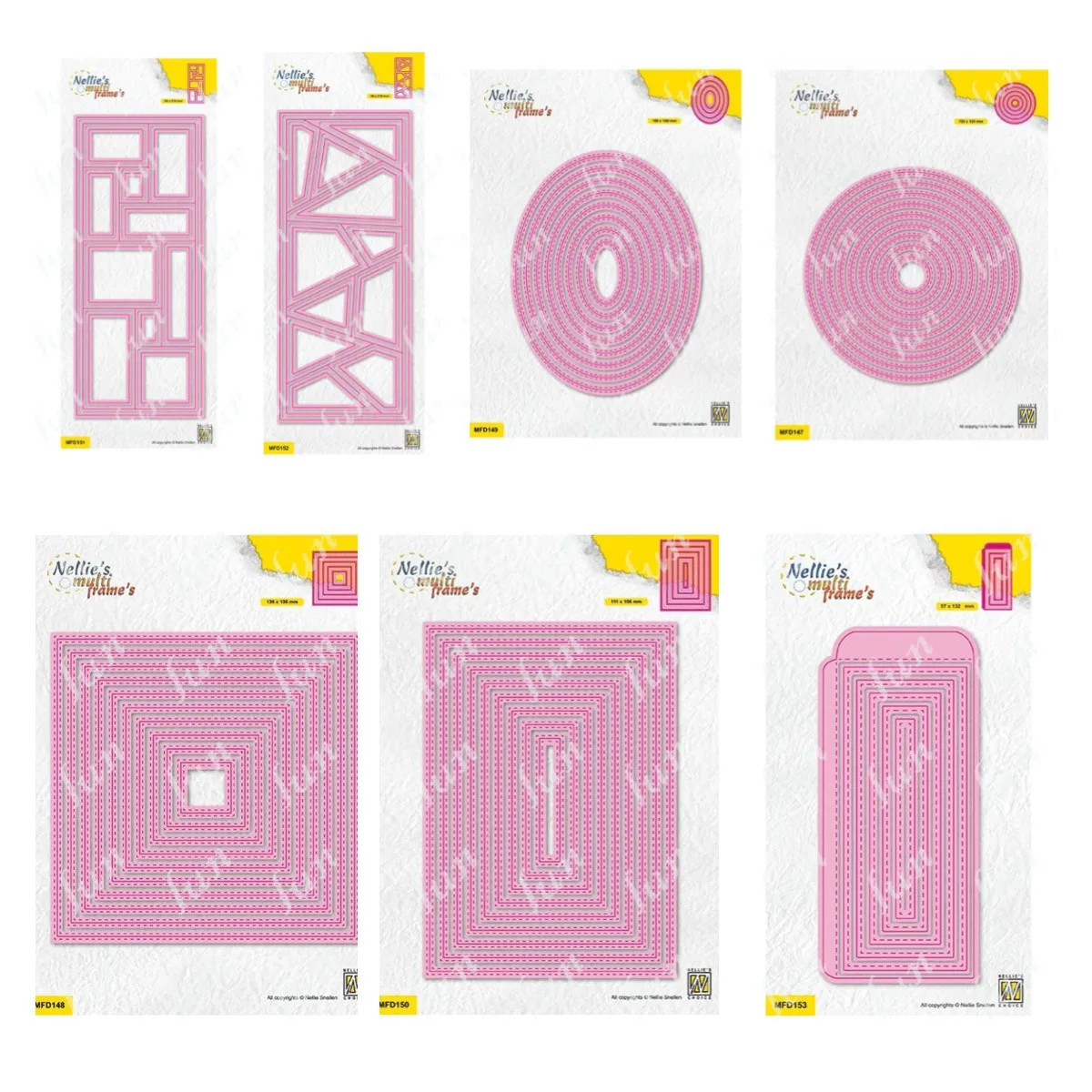 

Geometric Square Round Oval Background Frame Reusable Metal Cutting Dies for Scrapbooking Paper Card Diary Decoration Handmade