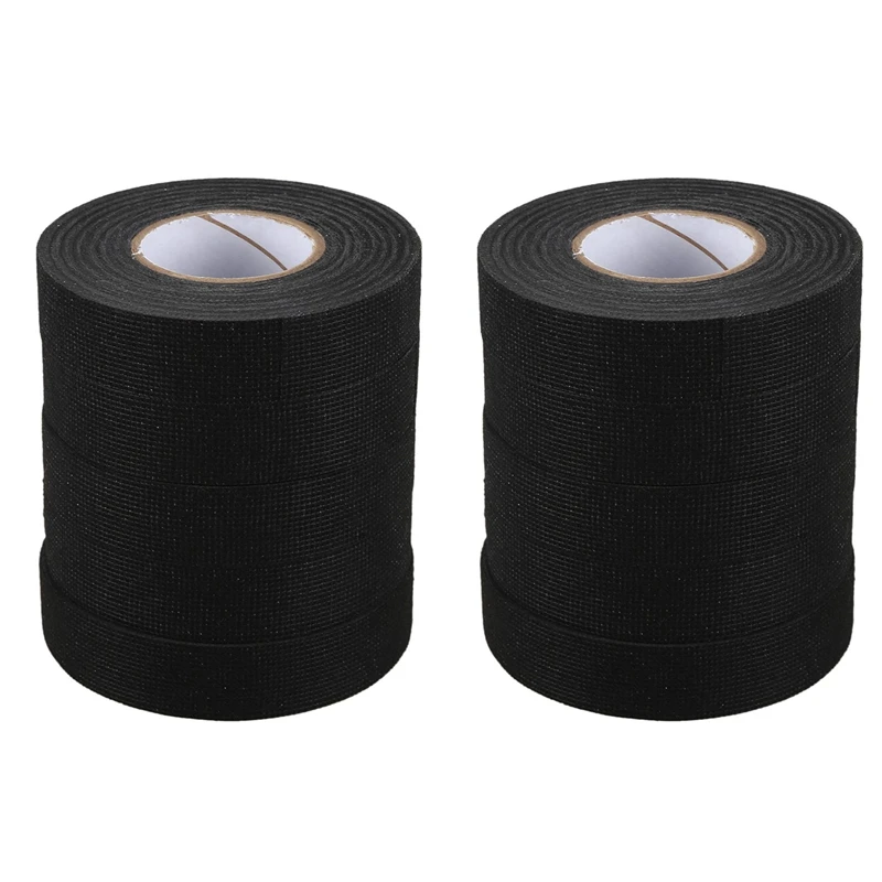 

HOT! 10Pc Heat-Resistant Wiring Harness Tape Looms Wiring Harness Cloth Fabric Tape Adhesive Cable Protection 19Mm X 15M