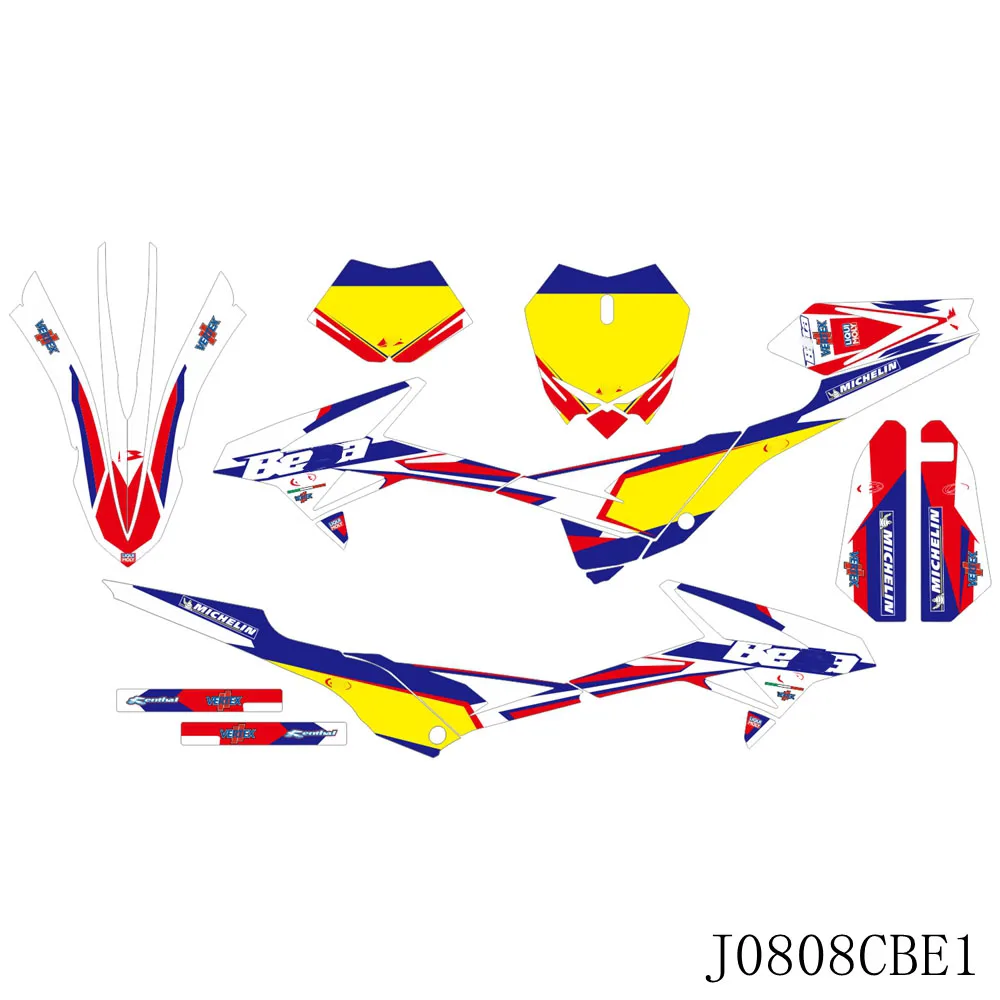 

For BETA RR 125 LC 2019 2020 Full Graphics Decals Stickers Motorcycle Background Custom Number