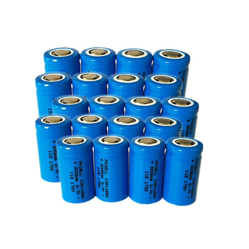 

PKCELL 3.7V 14250 Li-ion Lithium Rechargeable Batteries, 1/2 AA Size 300mAh,20 Counts