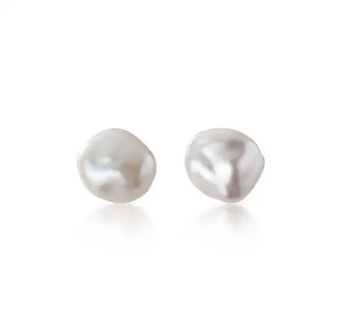 

Unique Design AA Pearl Earring,White Color Baroque Pearl Silver Stud Jewelry,Wedding Birthday Party Perfect Women Gift