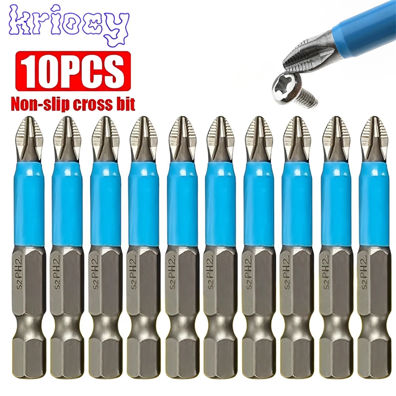 5/10Pcs Screwdriver Bits Set 50mm PH2 Anti-slip with Magnetic 1/4" Hex Shank Fits Hand Electric Drill Driver Hand Accessories