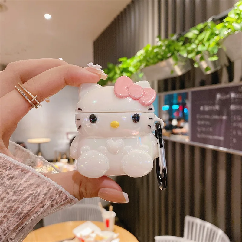 

Kawaii Sanrios Hellokitty Airpods Case Anime Iphone Earphone 1/2 Pro Cover Keychain Portable Bluetooth Shell Pendant Storage Box