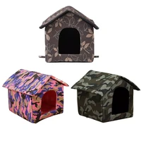 2022jmt dog cat kennel bed waterproof camouflage pet basket cozy kitten sleeping warm comfort cushion cat nest outdoor tent hous