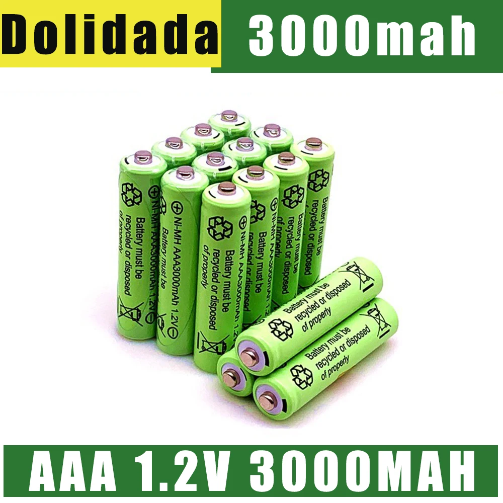 

2-24 шт., перезаряжаемые батарейки AAA 3000 мАч, 3 А, 1,2 в