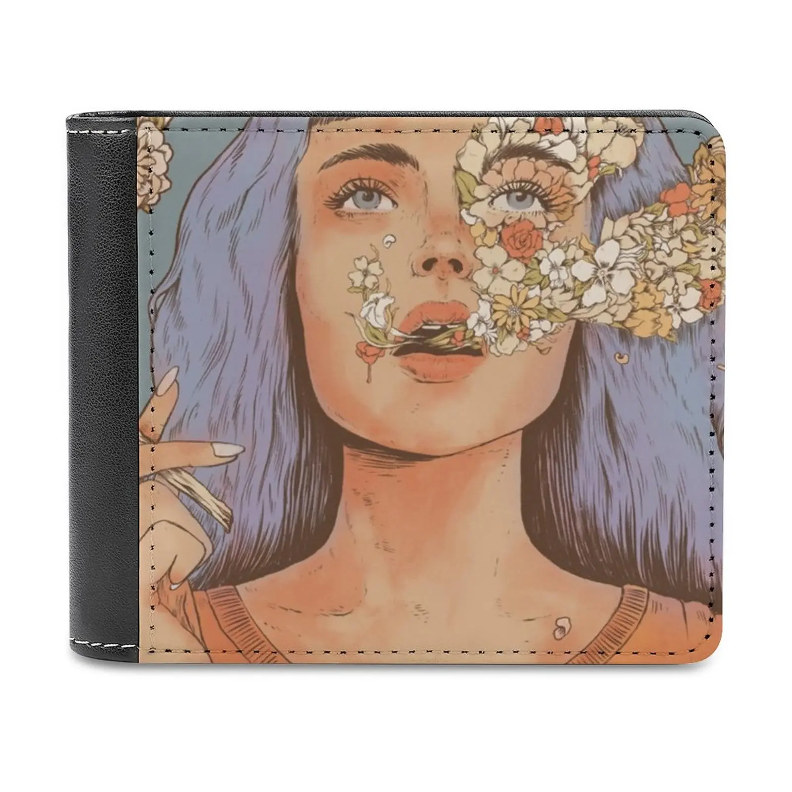 

High On Life Fashion Credit Card Wallet Leather Wallets Personalized Wallets For Men And Women Happy Sad Cry Nature Flowers