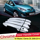 Для Mazda 2 Demio 2008 2009 2010 2011 2012 2013 2014 Роскошный хромированный чехол с ручкой для двери Накладка на защелку автомобильные наклейки аксессуары