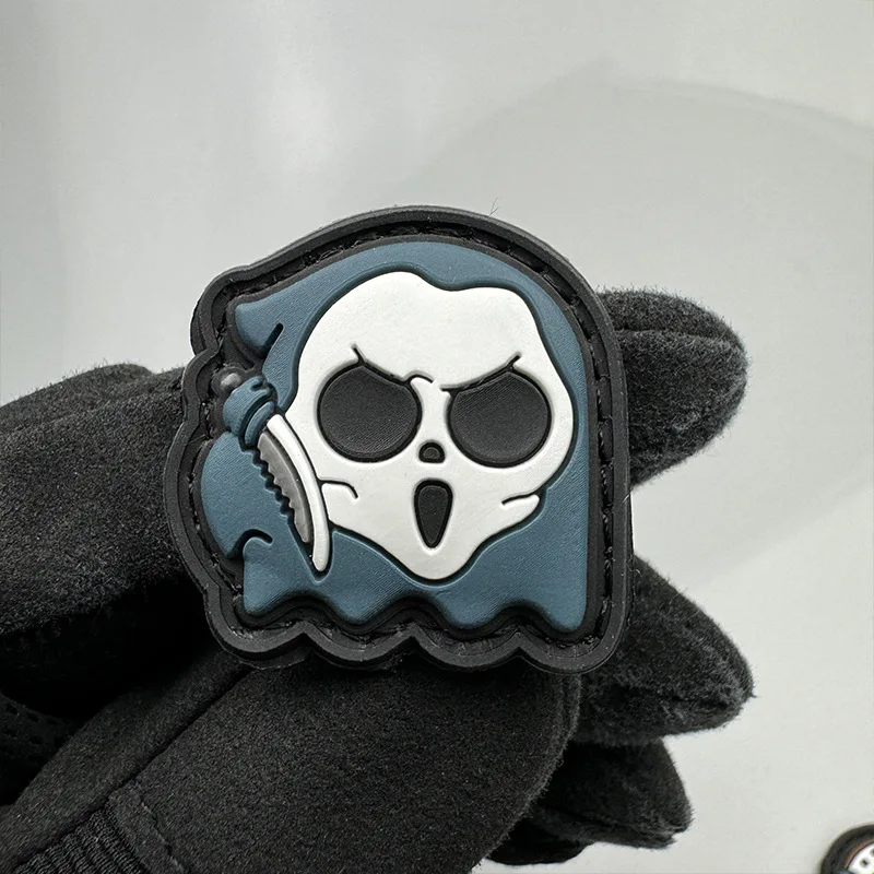 3D Мягкие нашивки из ПВХ серии Eat Bean мини-мультяшный скелет халат воин рюкзак