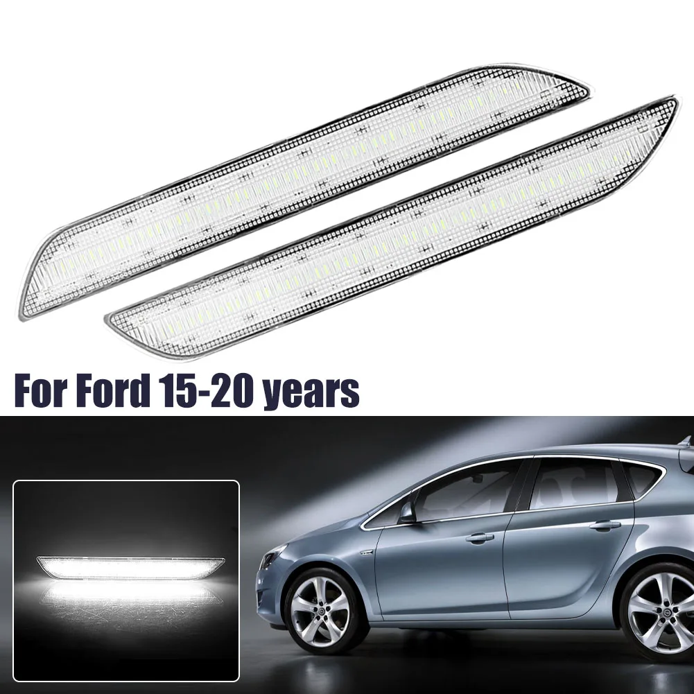 

2Pcs Clear Lens LED Side Marker Lights Rear Sidemarker Signal Lamp 48SMD White 12V For Ford Mustang 2015-2020 Accessories