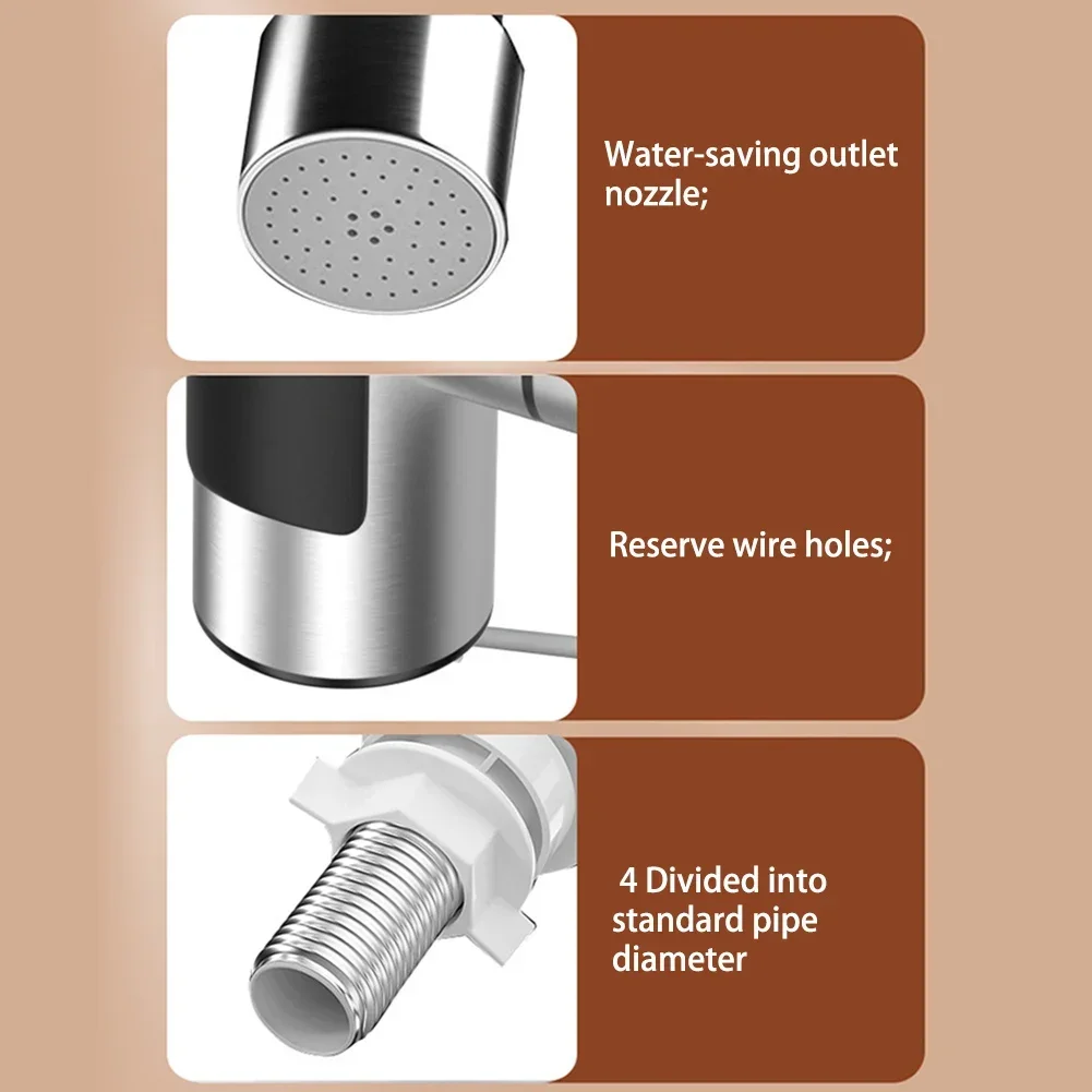 Домашний дисплей температуры термостат электрический кран из нержавеющей стали