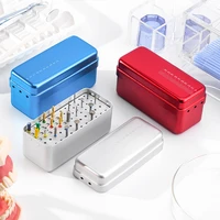 single layer72hole instrument box oral bur disinfection box high temperature storage root canal file rack dental laboratory tool