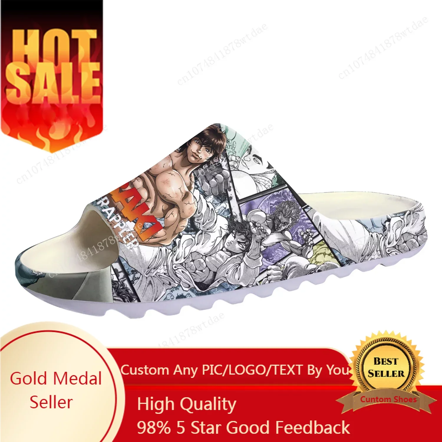 Сандалии Baki The Grappler Hanma с мягкой подошвой босоножки для мужчин и женщин домашние