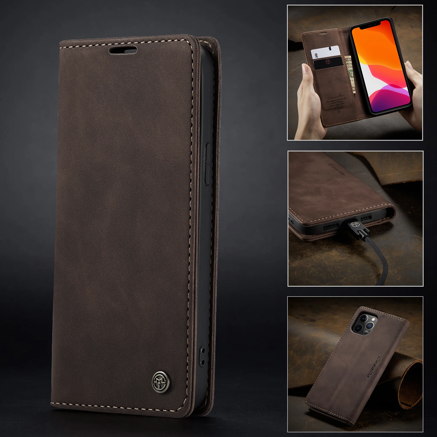 

Wallet Magnetic Case For Iphone 13 12 11 Pro Max Mini Flip Leather Luxury Cover For Iphone X Xs Max Xr Se Phone Bag Card Holder