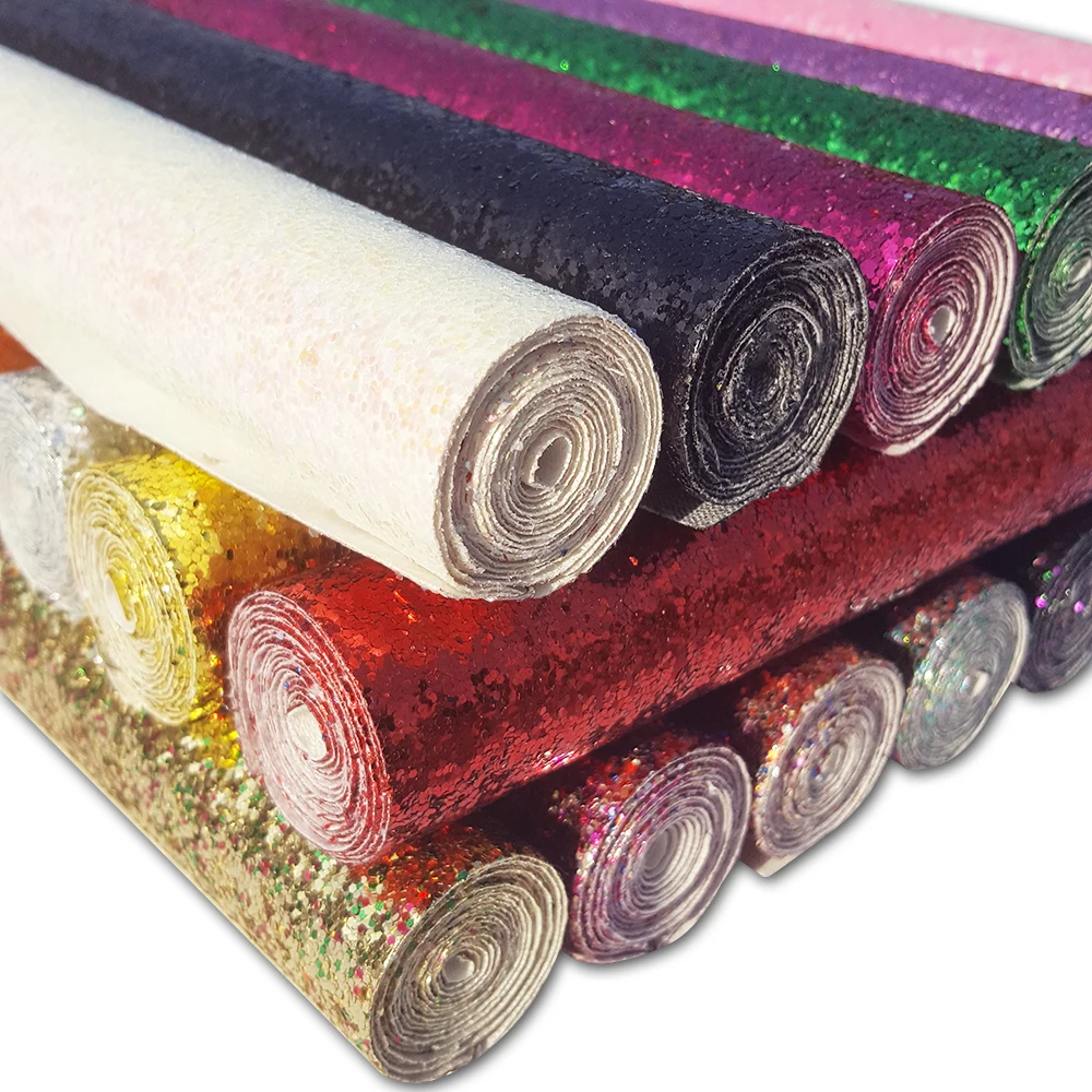 Продажа Рулон блестящей синтетической кожи QIBU 50x120 см, блестящая золотистая, красная, черная ткань «сделай сам», бант для волос, аксессуары ручной ра...