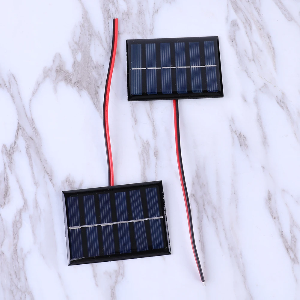 1pc/2pcs Mini Solar Panel Replacement Polycrystalline Silicon 1W 3V 100MA DIY Solar Charger with Cable