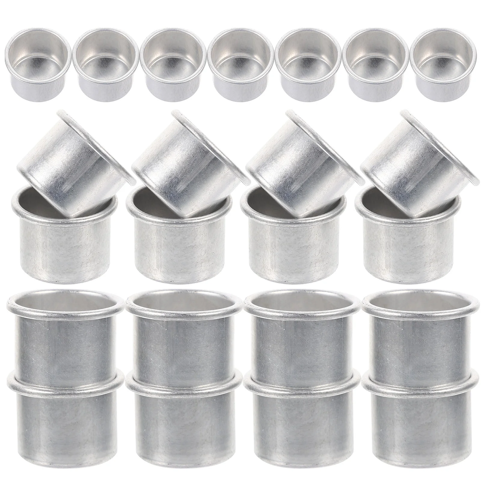 

50 Pcs Metal Cup Aluminum Tea Light Candlestick Holder Bulk Tin Christmas