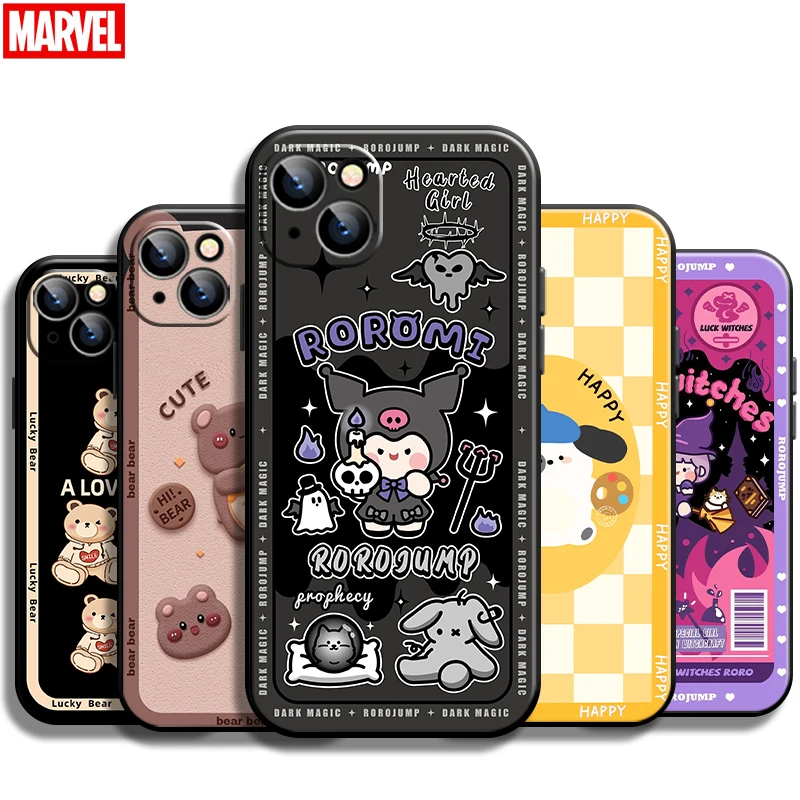 

Cute Cartoon Bear For Apple iPhone 13 12 11 Pro Mini X XR XS Max SE 5 6 6S 7 8 Plus Phone Case Soft Back Carcasa Silicone Cover