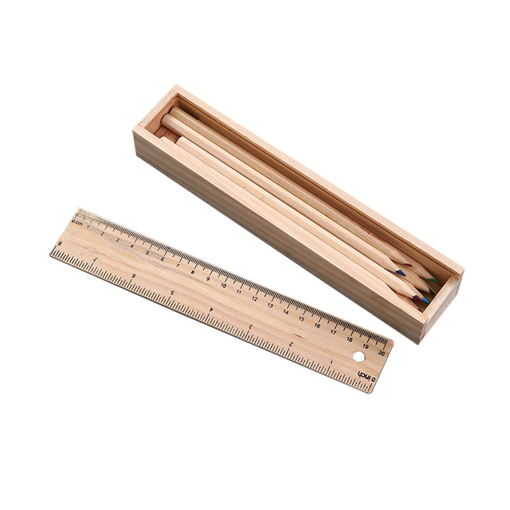 

1 Set Wooden Case Drawer Type Pen Box Pen Storage Container for Kids