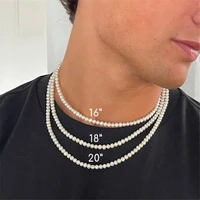 8mm men pearl necklace handmade strand bead necklaces for men chokers streetwear hip hop party jewelry 2022 gift for friends