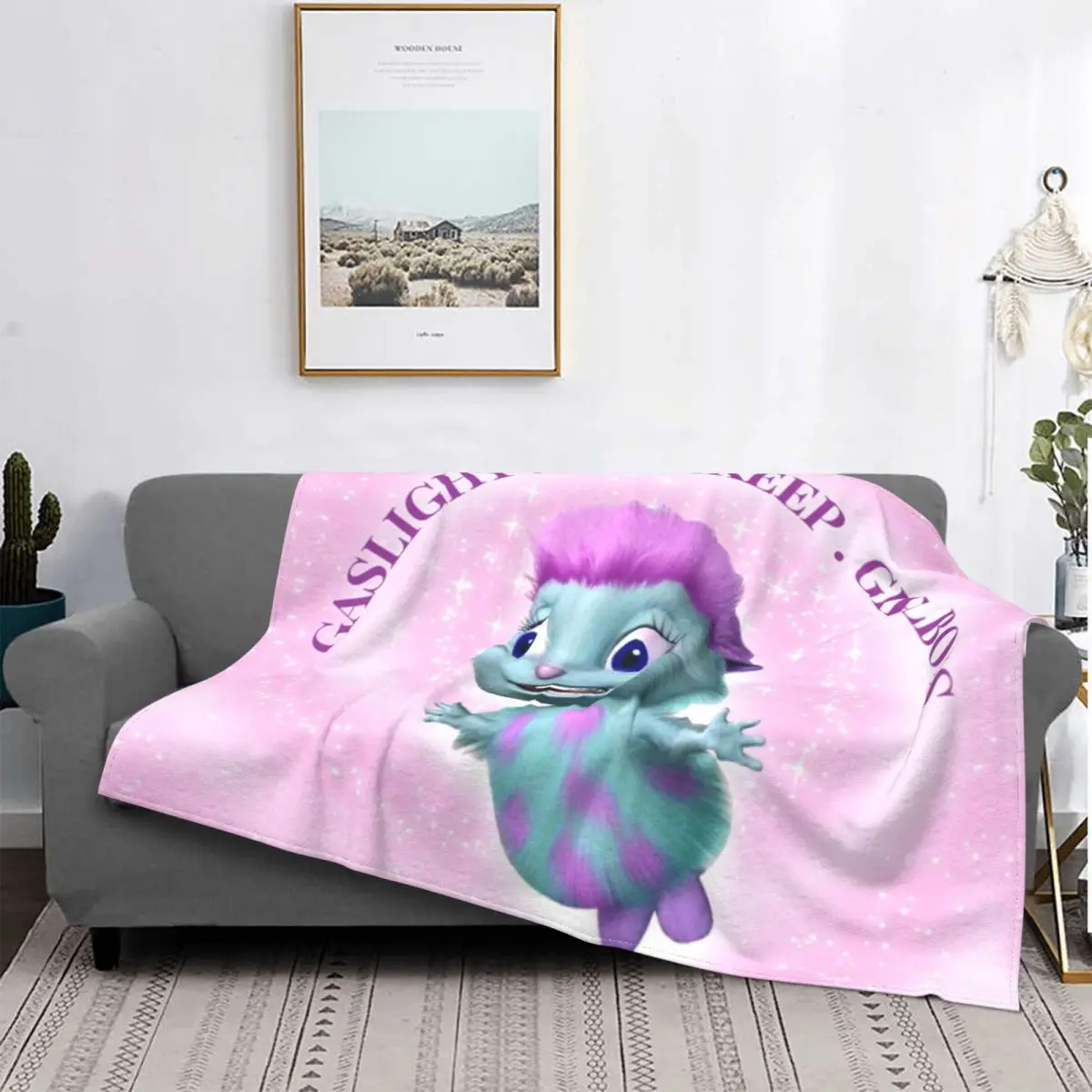 

Bibble Says Gaslight Gatekeep Girlboss Flannel Cartoon Fantasy Throw Blanket for Sofa Office Bedspreads Blankets Warm