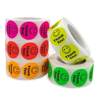 500page one roll children stationery stickers tape creative school smiley face reward thank you cute fluorescent color kids toy