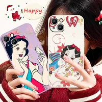 disney snow white princess phone case for apple iphone 13 12 mini 11 xs pro max x xr 8 7 6 plus se 2020 liquid rope cover