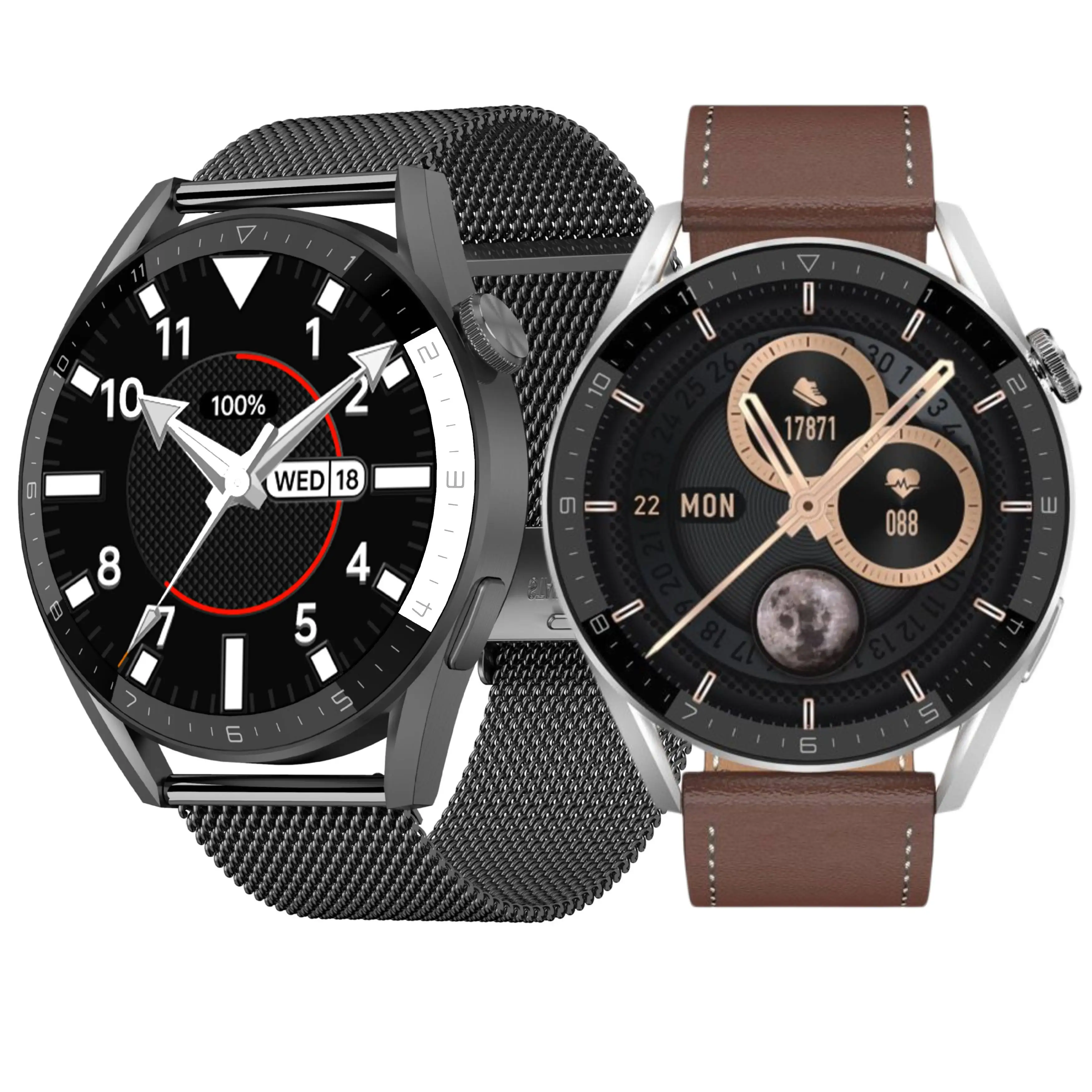 

NFC Smart Watch 2022 New Men Business Smartwatch GPS Moverment Track Fitness Al Voice Assistant Bluetooth Call Bracelet