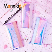 holographic waterproof cosmetic makeup bag colorful pencil pen brushes case zipper handbag toiletry pouch storage organizer