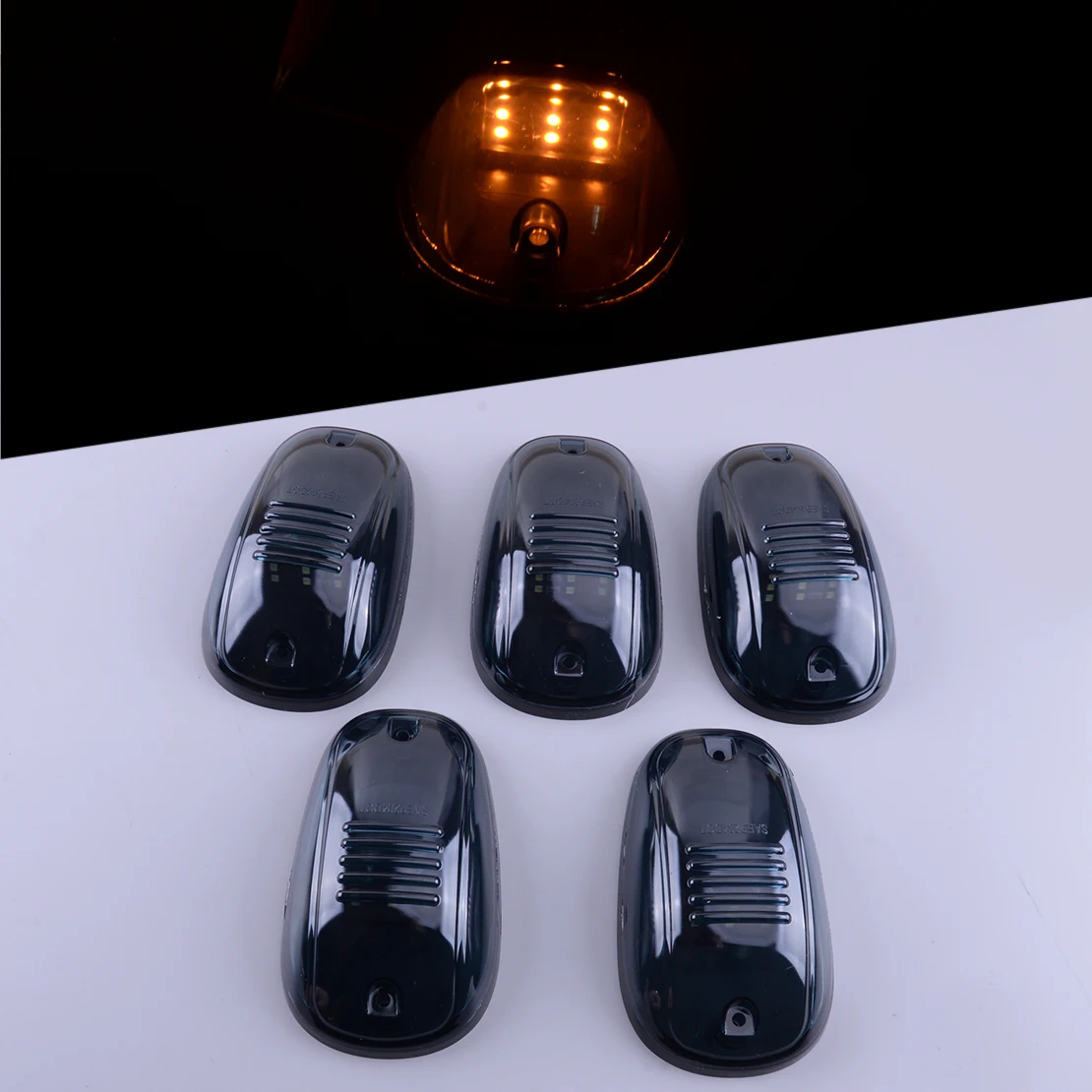 

5Pcs LED Rooftop Cab Running Marker Amber Light DRL 12V-24V Fit for Ford F-Series Jeep 4x4 SUV RV Truck Dodge Ram 1500 2500 3500