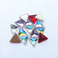 triangle high quality glass sew on rhinestones glitter flat back crystal ab stones rhinestones for sewing clothes decoration