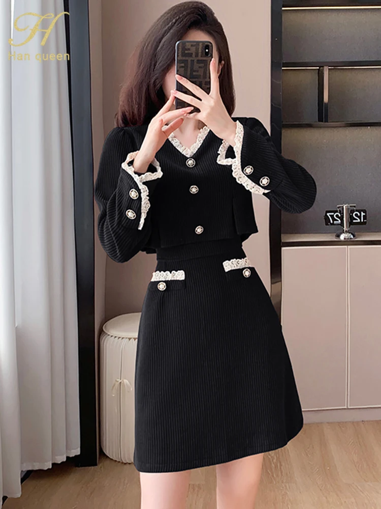 

Женское винтажное короткое платье H Han Queen, элегантное облегающее платье для офиса винного или черного цвета, весна 2024