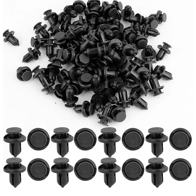

Liplasting 100PCS Plastic 10mm Hole Auto Car Push Retainer Bumper Pin Rivet Trim Clip Kit