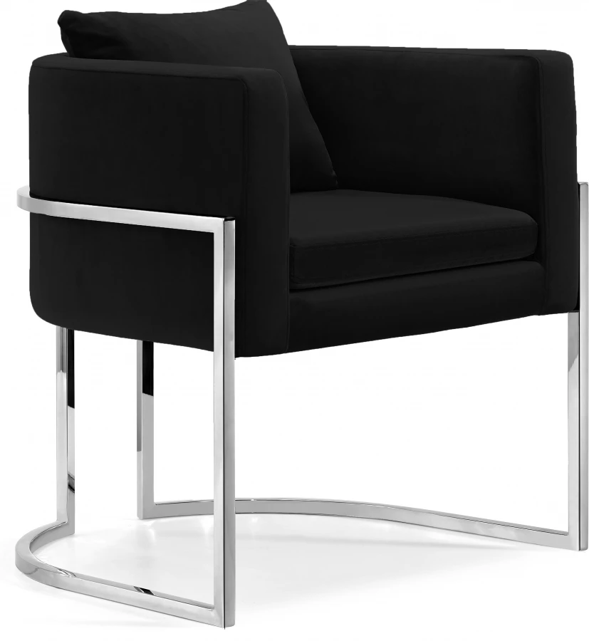 Style Modern Style Soft Velvet Sofa Chair Chrome Metal Leg With Pillower
