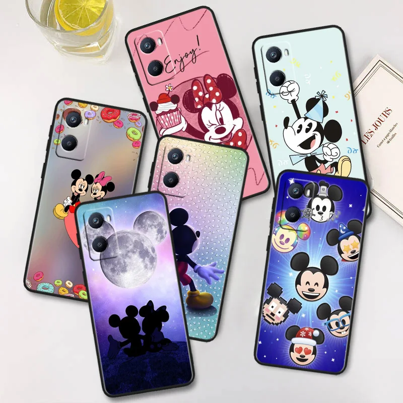 

MicMickey Mouse Cute Smart Phone Case For OPPO A56S A55 A54S A53S A52 A33 A32 A31 A16S A16 A12 A11S A9 A5 2020 Black Cover