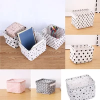 household cotton linen toy container collapsible folding storage box desktop box laundry basket sundry storage baskets