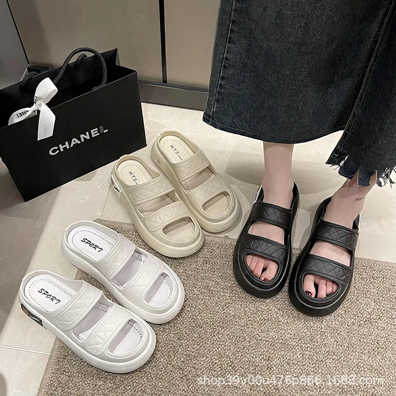 

Сандалии женские уличные с открытым носком, мягкие босоножки на платформе, Пляжная модная обувь для прогулок, летние