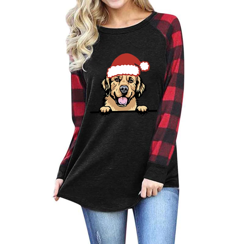 

Christmas Pupy Printed Hoodies Hip Hop Streetwear Women Pullover Hoodies Sweatshirt Fashion Top Lovely Christmas Dog Print Hoody