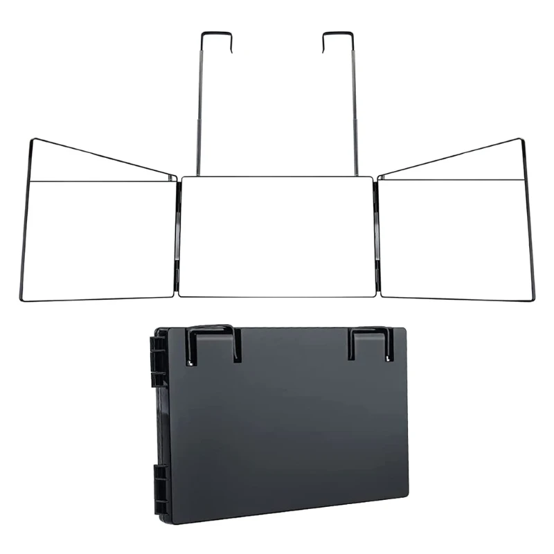 

Trifold Hair Cutting Mirror Self Styling Mirrors with Adjustable Height Hook
