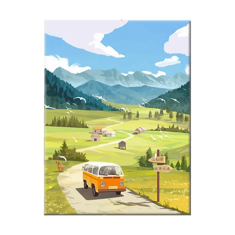 

3769Ann-Tulip diy digital oil painting oil painting acrylic flower painting explosion hand-filled landscape painting