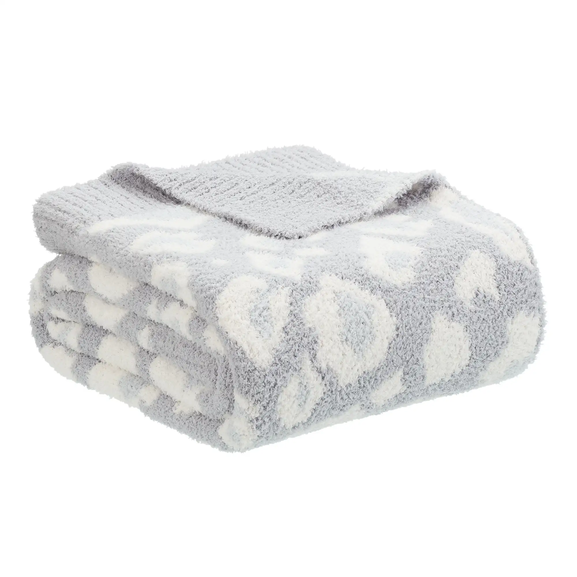 

Cozy Knit Throw, 50"x72", Gray Animal Print