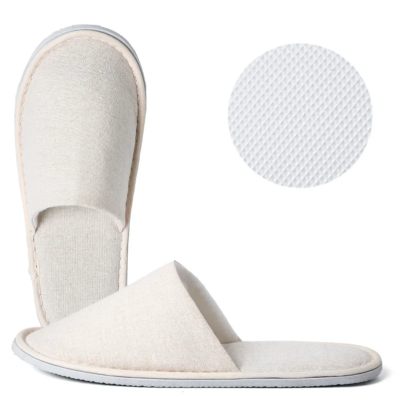 3Pairs/Lot Cheap Hotel Slippers Men Women Travel Disposable Cotton Linen Cloth Hospitality Soft SPA Shoes Guest Slides