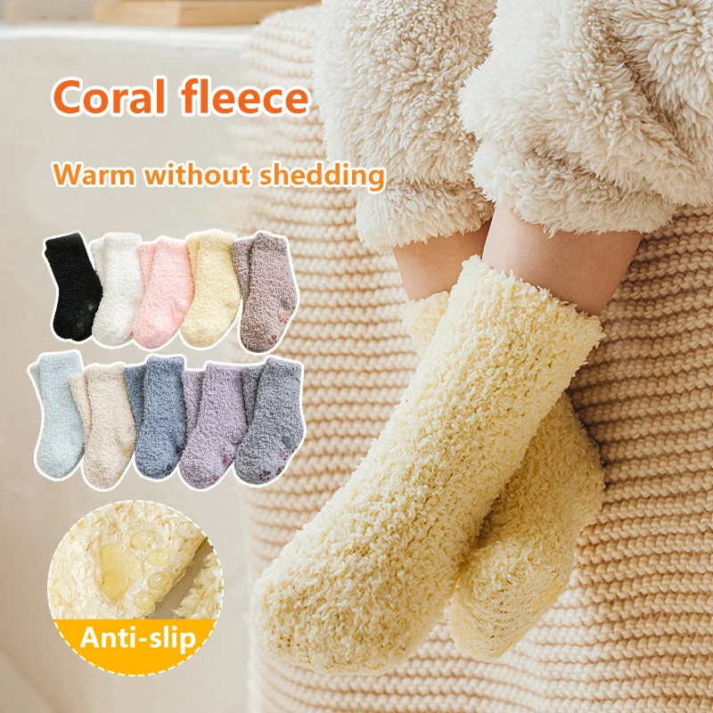 

Winter Thick Coral Fleece Children Warm Kids Socks Girls Boys Toddler Soft Baby Autumn Stuff Newborn Anti-slip Floor Socks 0-5Y